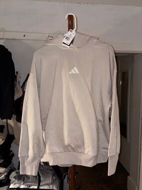 adidas Neutral Beige Pullover Hoodie with Logo